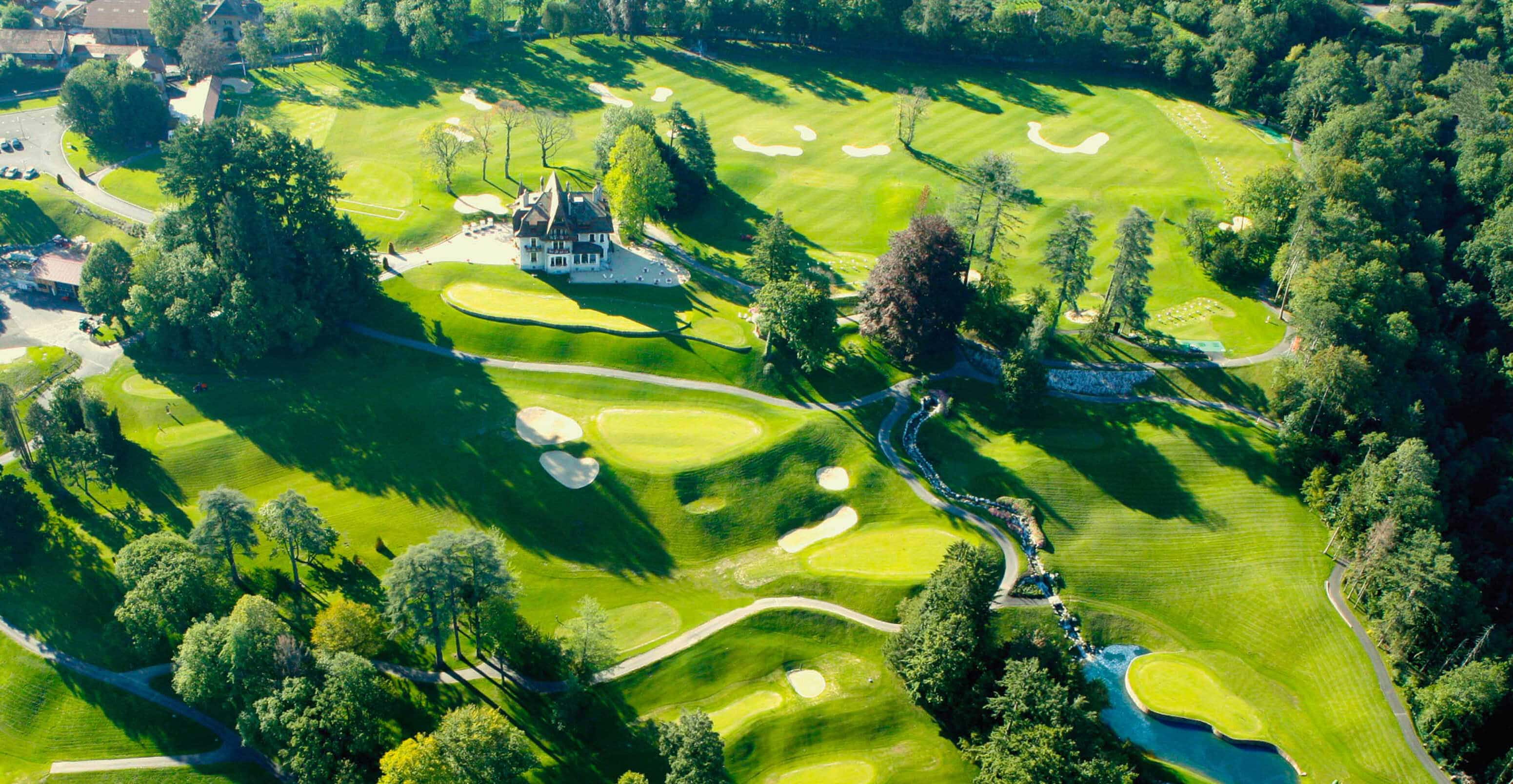 Aerial view of Evian Resort Golf Club - Geneva Boats