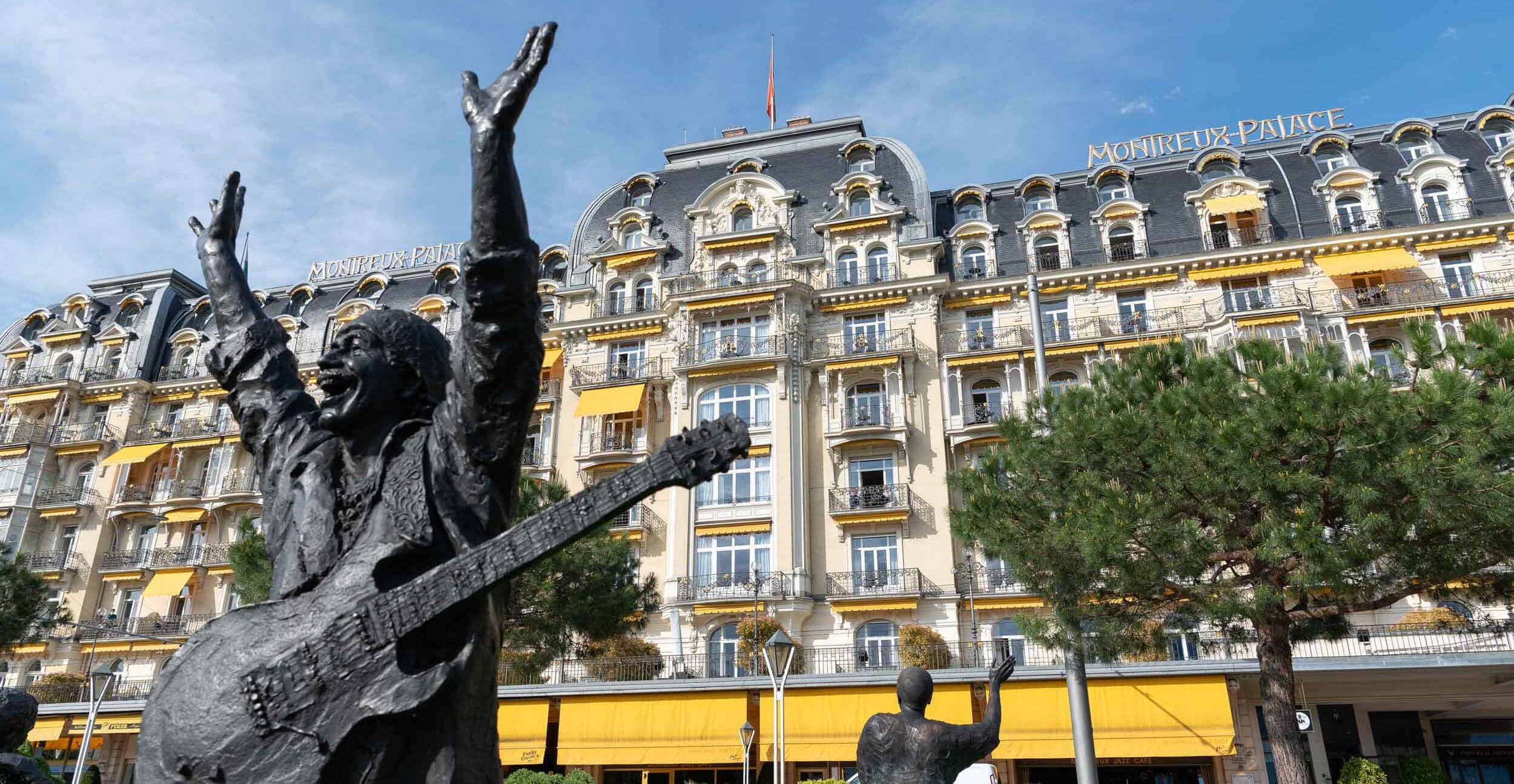 Carlos Santana statue in Montreux