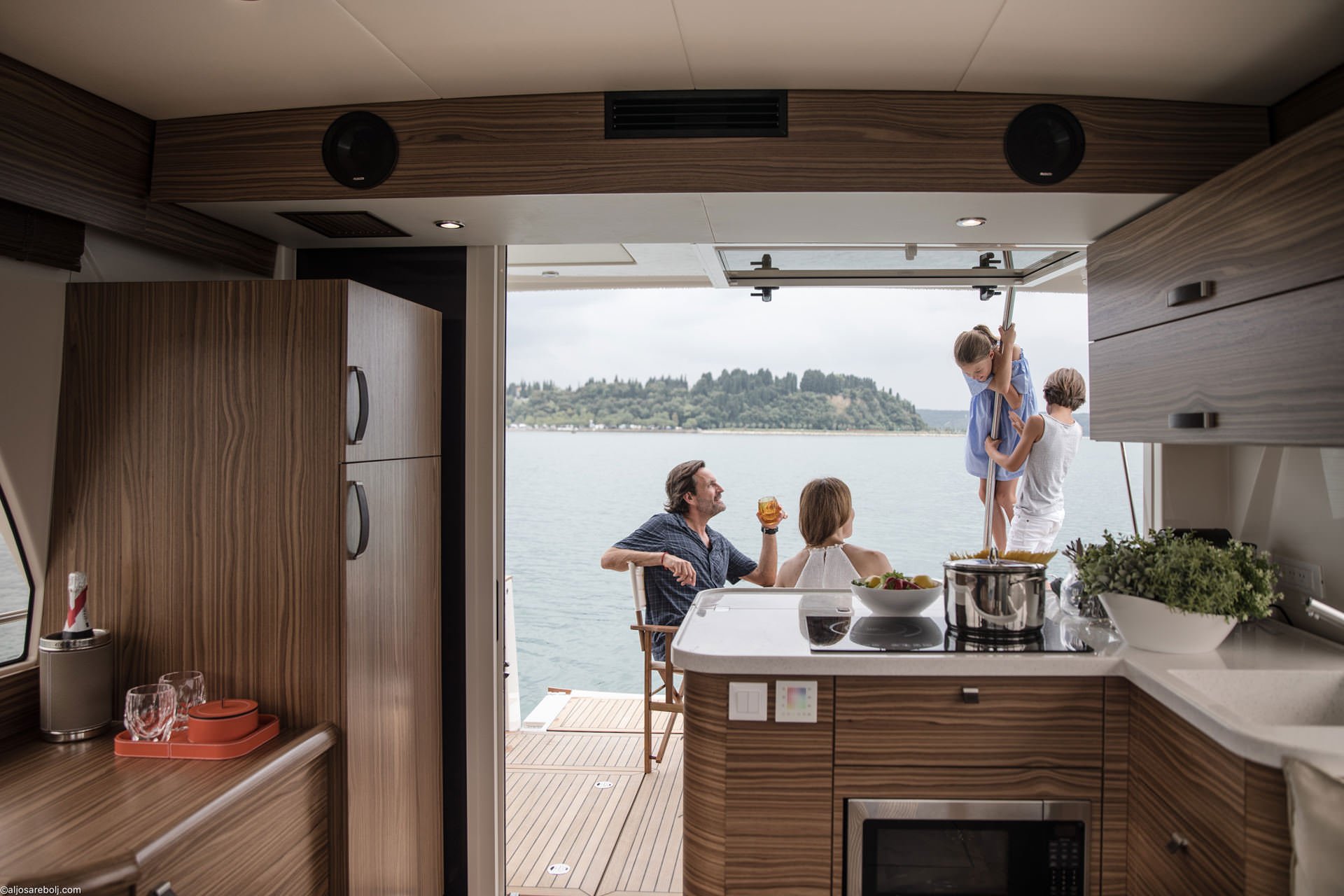 Greenline 40 boat view from the interior